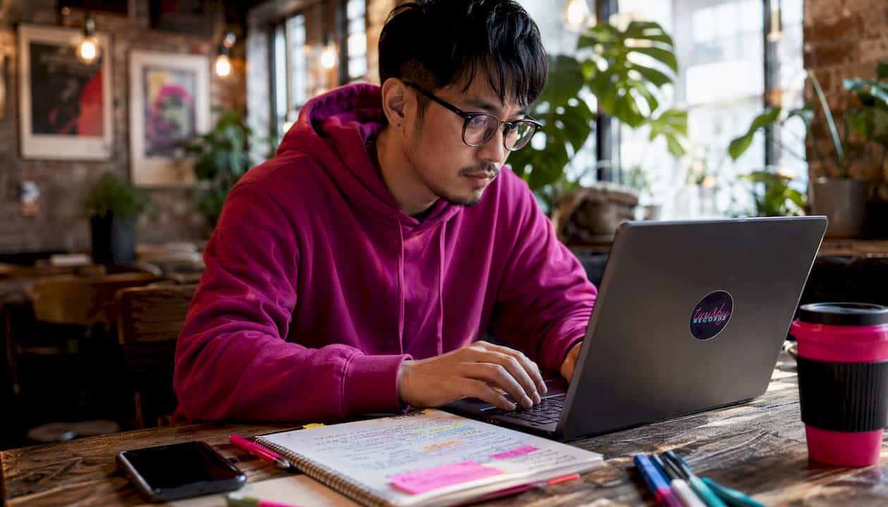 Musician setting up TikTok Ads Manager campaign