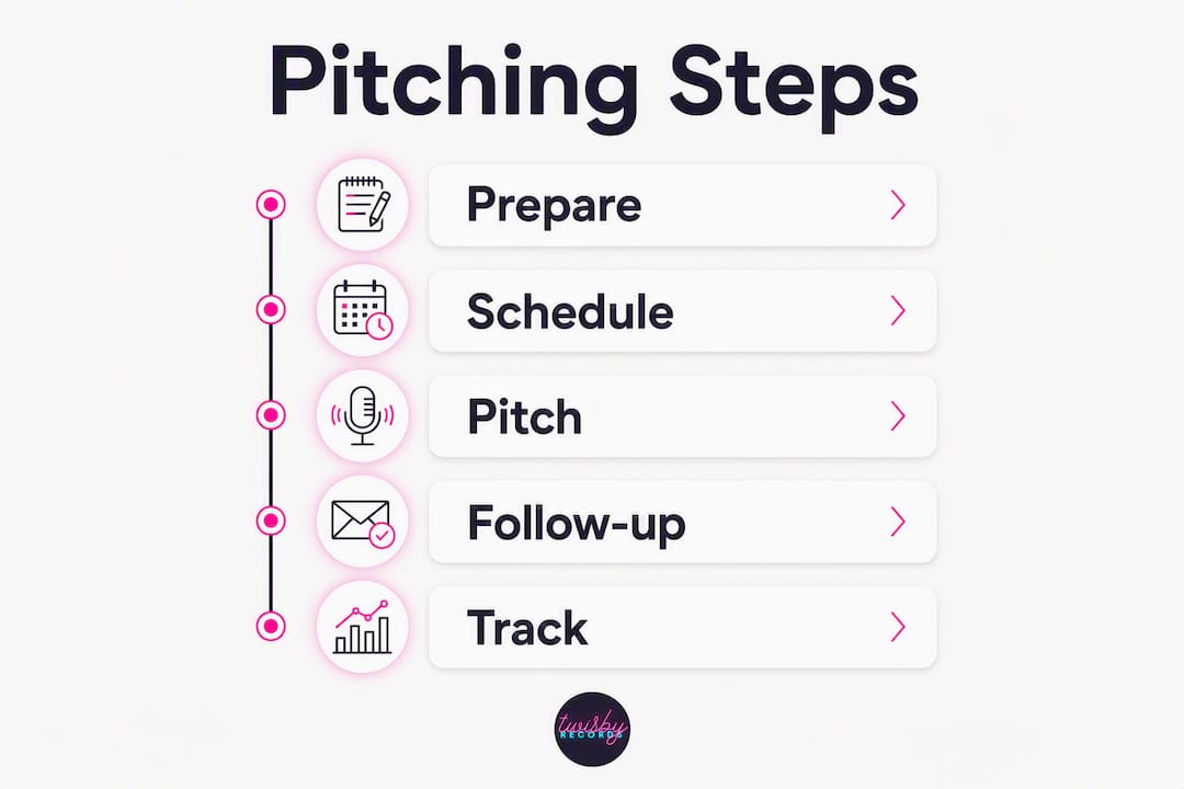 Infographic showing Spotify playlist pitching steps