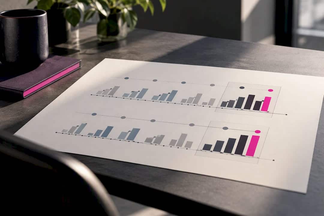 Illustration comparing campaign metrics over time