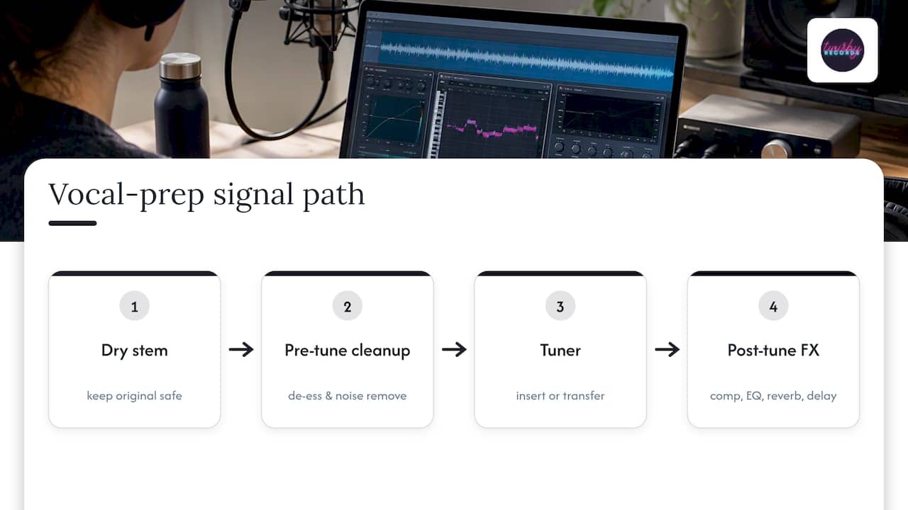 Vocal tuning plugin order and dry backup path