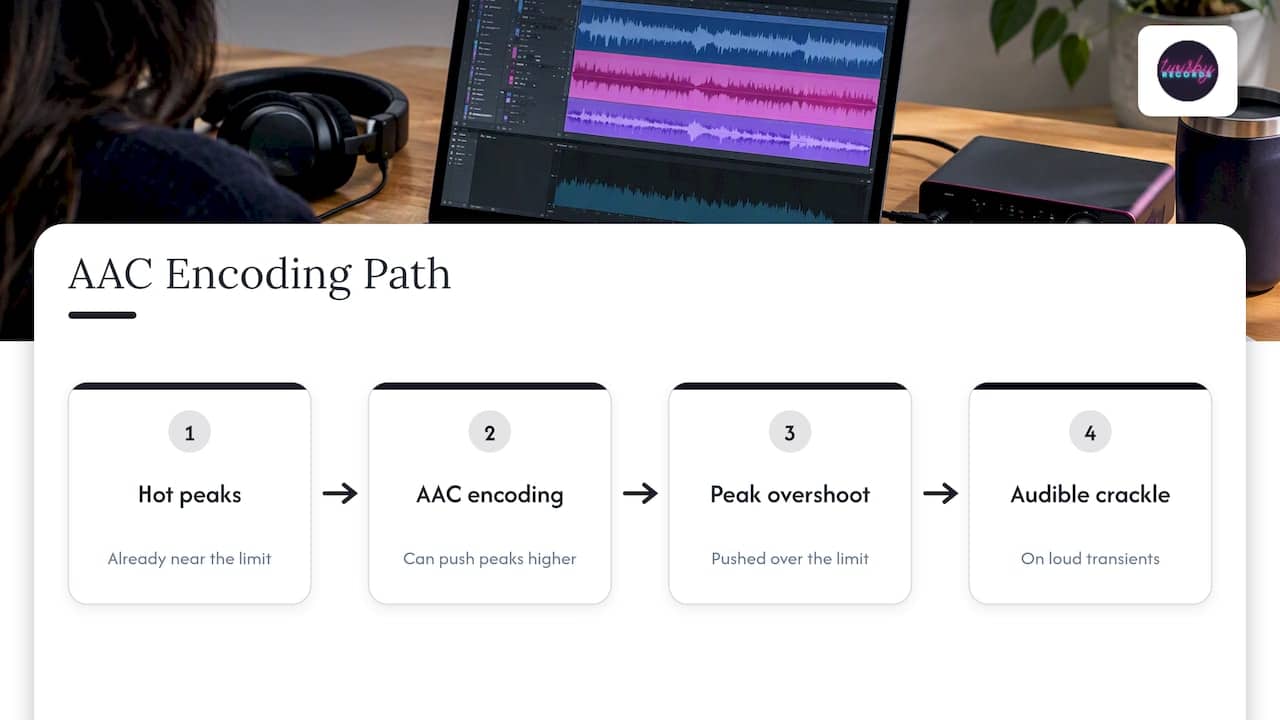 AAC encoding can push peaks into clipping