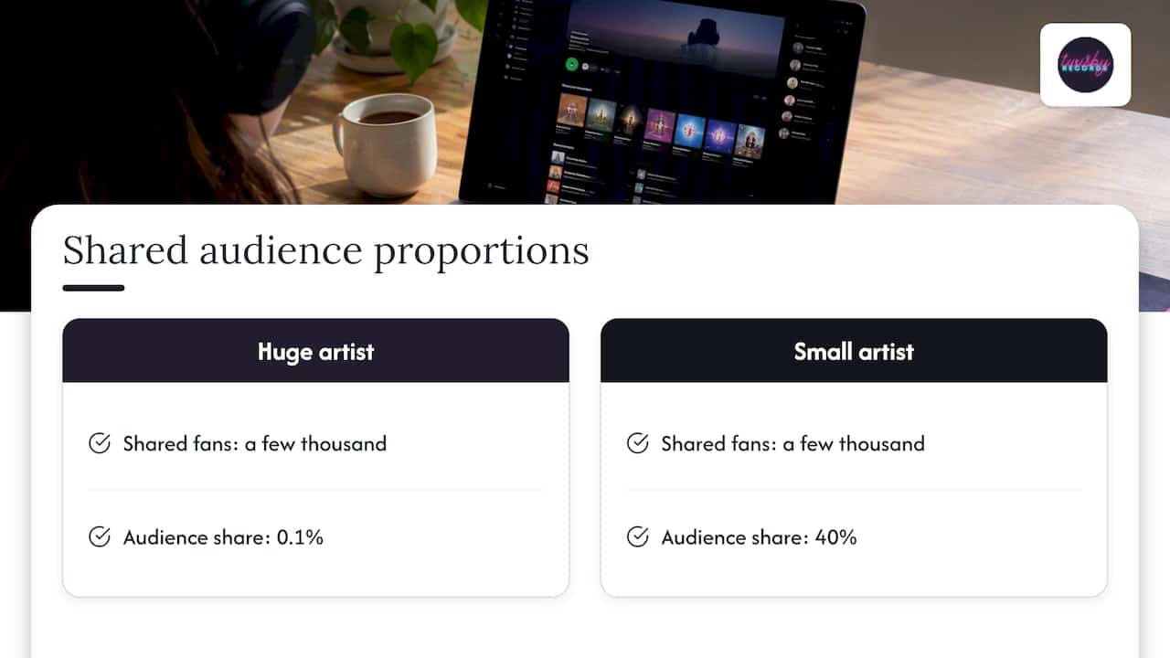 Shared listeners as different audience proportions